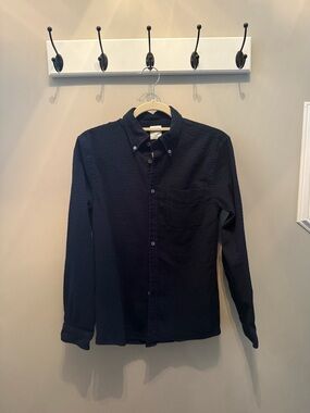 Brooks Brothers Navy Textured Button-Down Shirt